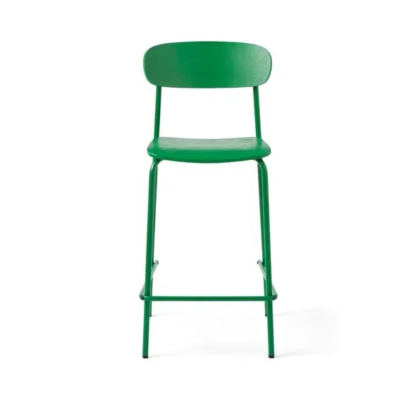 Griffin Bar Stool Stackable - Green, Metal