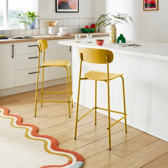 Griffin Bar Stool Stackable - Ochre, Metal
