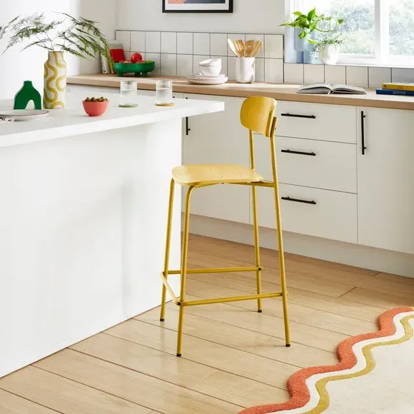 Griffin Bar Stool Stackable - Ochre, Metal