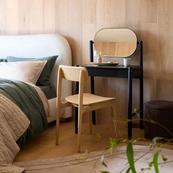 High-Back Dining Chair - Natural, Solid Oak