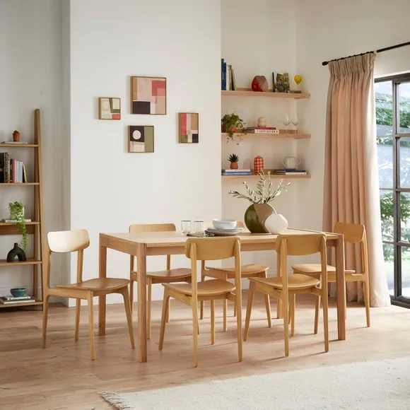 High-Back Dining Chair - Natural, Solid Oak