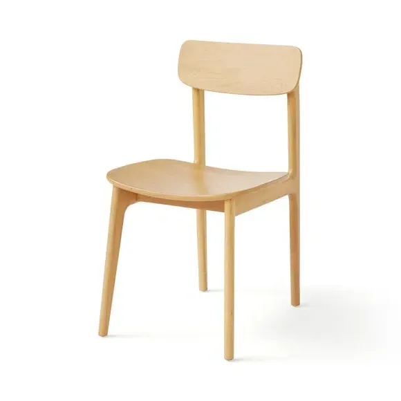 High-Back Dining Chair - Natural, Solid Oak