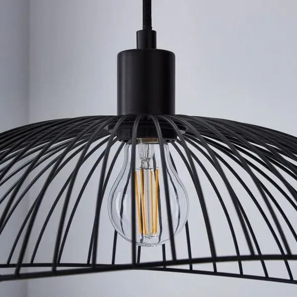Jaula Pendant Light with Adjustable Drop - Black