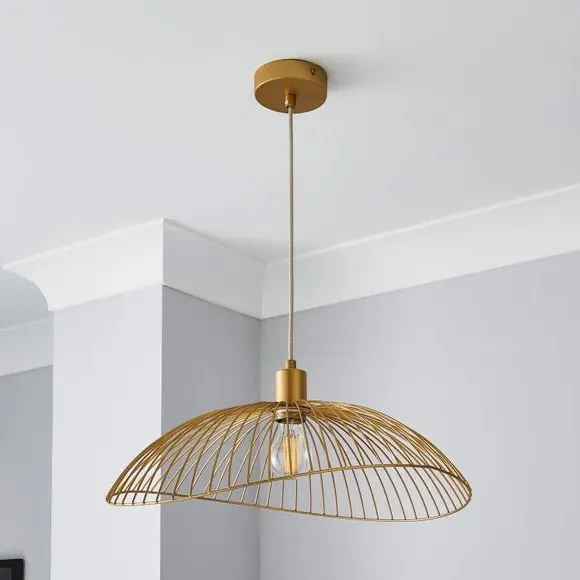 Jaula Pendant Light with Adjustable Drop - Gold