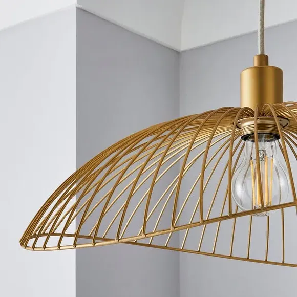 Jaula Pendant Light with Adjustable Drop - Gold