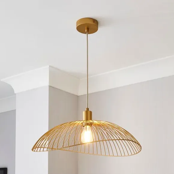 Jaula Pendant Light with Adjustable Drop - Gold