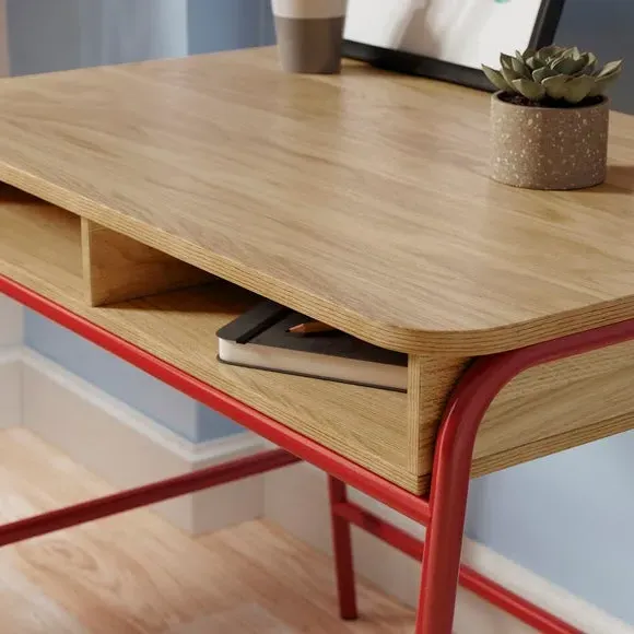 Kids Desk with Storage - Red, Laminated