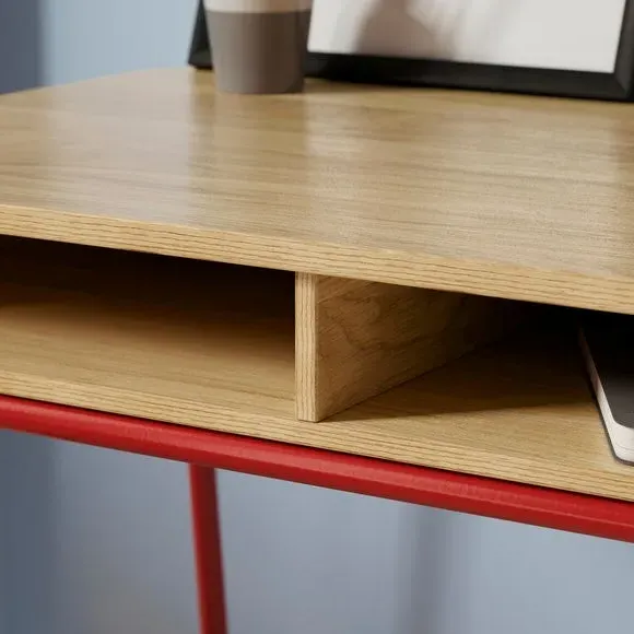 Kids Desk with Storage - Red, Laminated