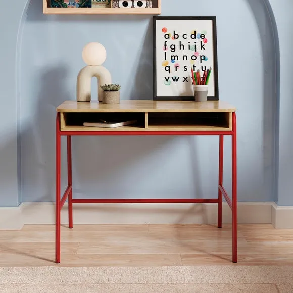 Kids Desk with Storage - Red, Laminated