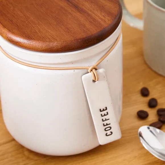 Kitchen Canister with Hang Tag - Cream, Stoneware