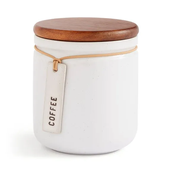 Kitchen Canister with Hang Tag - Cream, Stoneware