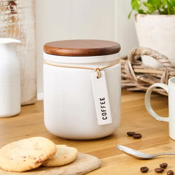 Kitchen Canister with Hang Tag - Cream, Stoneware