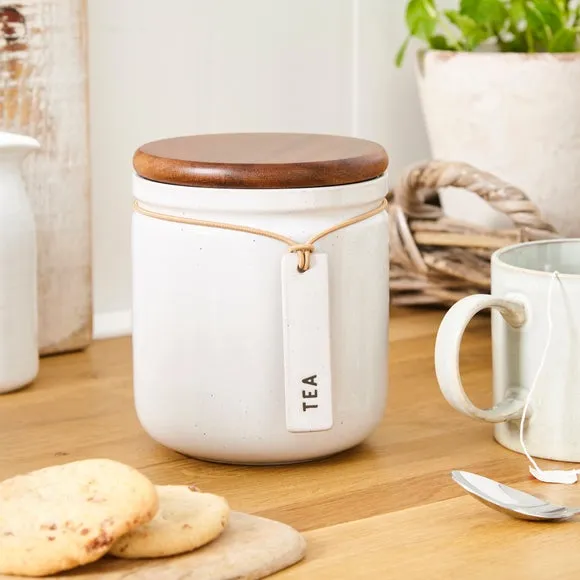 Kitchen Canister with Hang Tag - Cream, Stoneware image