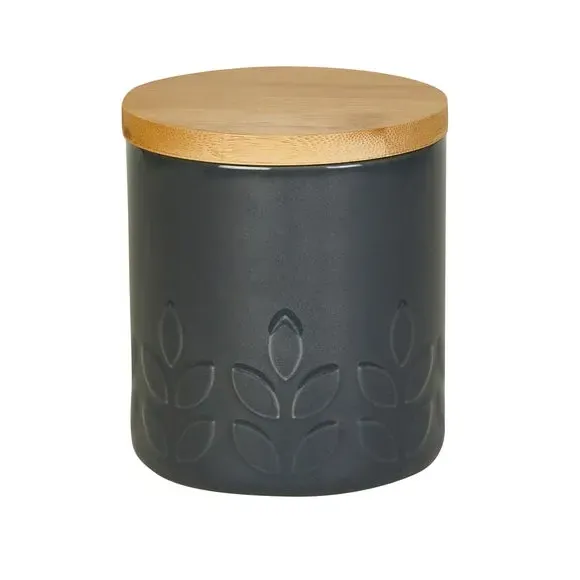 Kitchen Canister with Lid - Grey, Stoneware