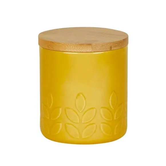 Kitchen Canister with Lid - Ochre, Stoneware