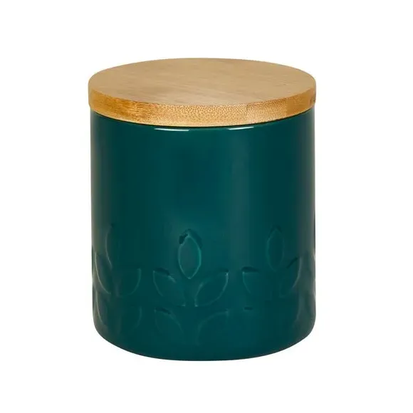 Kitchen Canister with Lid - Teal, Stoneware