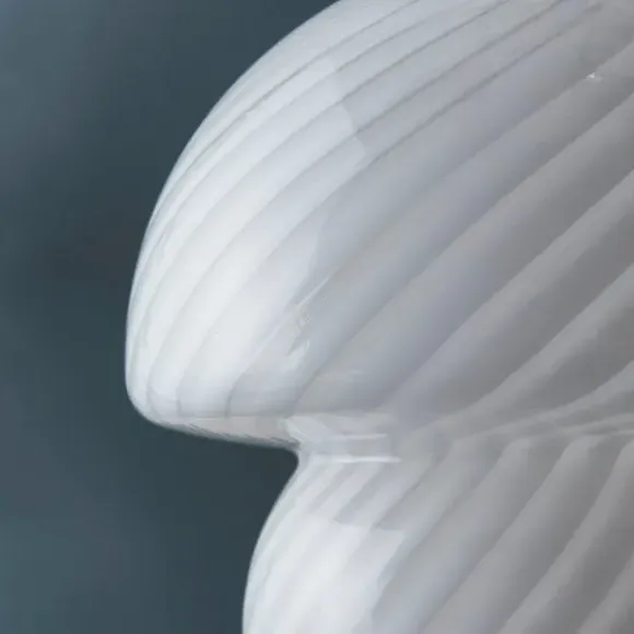 Large Mushroom Table Lamp - White, Glass