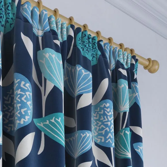 Made to Measure Curtains - Blue, Cotton Linen