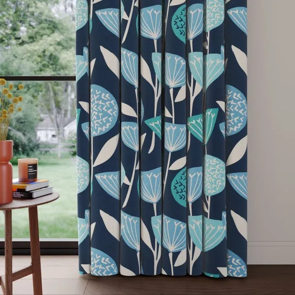Made to Measure Curtains - Blue, Cotton Linen image