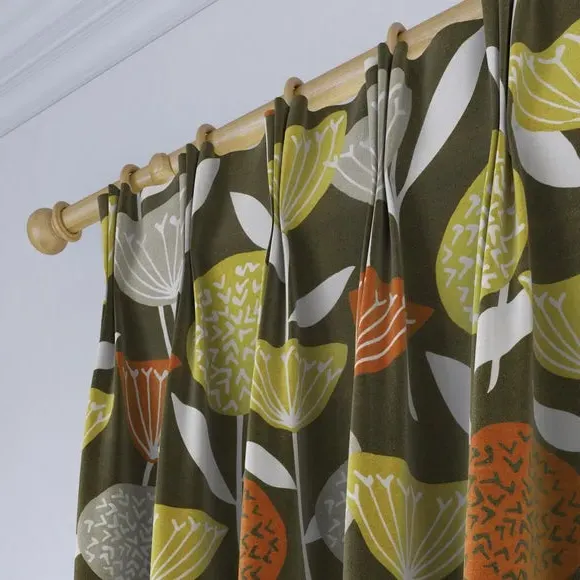Made to Measure Curtains - Olive, Cotton Linen