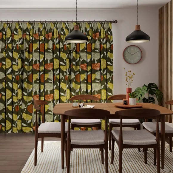 Made to Measure Curtains - Olive, Cotton Linen