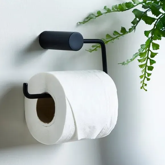 Matte Toilet Roll Holder - Black, Metal