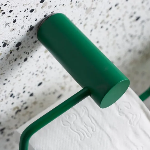 Matte Toilet Roll Holder - Green, Metal