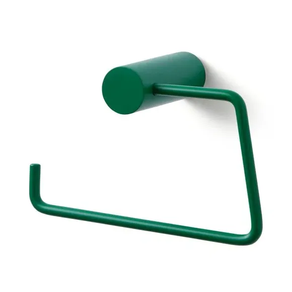 Matte Toilet Roll Holder - Green, Metal