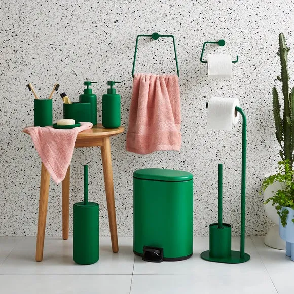 Matte Toilet Roll Holder - Green, Metal