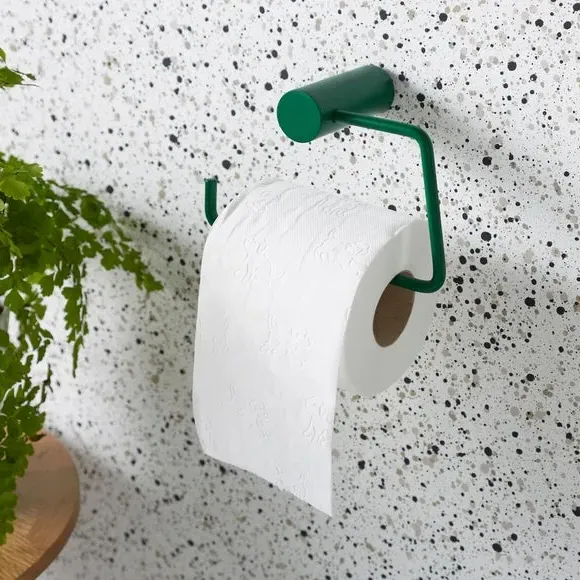 Matte Toilet Roll Holder - Green, Metal image