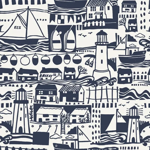 Moisture Resistant Roller Blind - Navy, Blackout