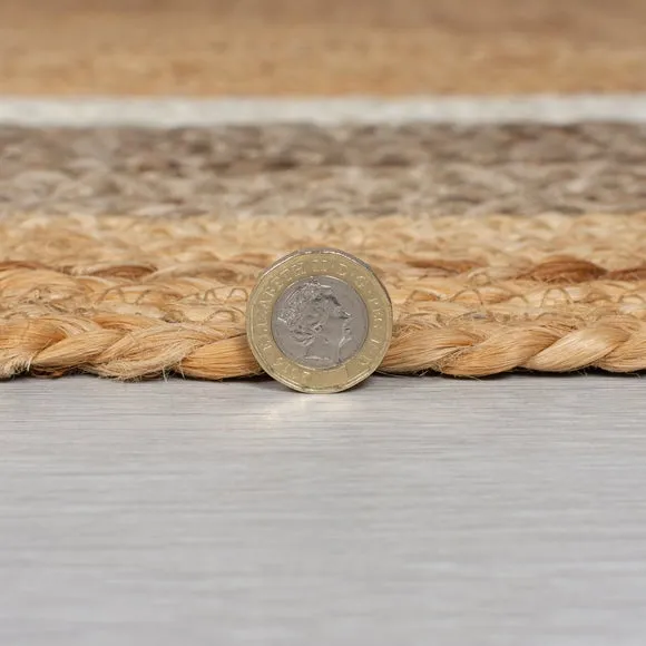 Natural Jute Border Rug - Grey, Jute