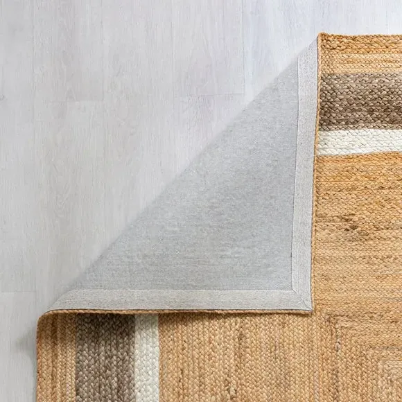 Natural Jute Border Rug - Grey, Jute