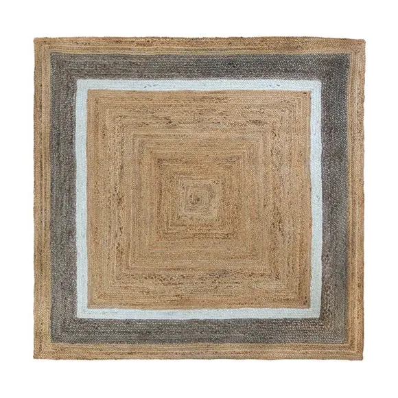 Natural Jute Border Rug - Grey, Jute image