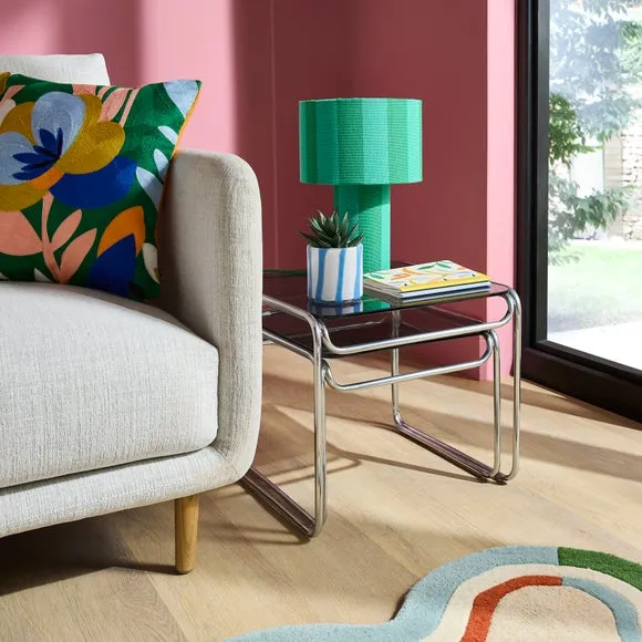 Nest of Side Tables - Chrome, Metal