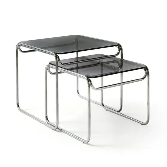 Nest of Side Tables - Chrome, Metal