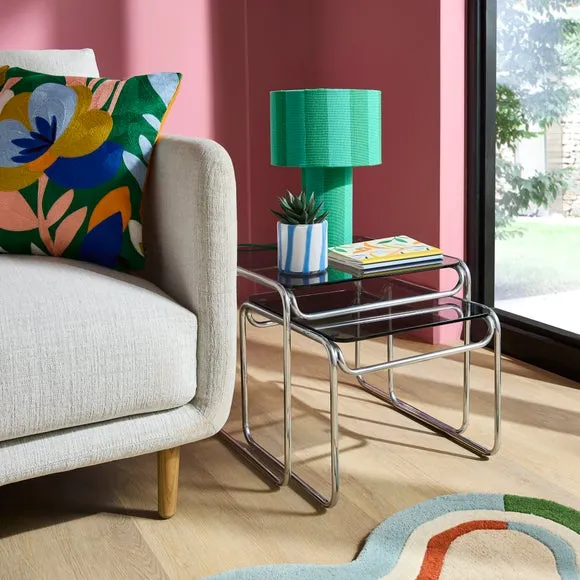 Nest of Side Tables - Chrome, Metal