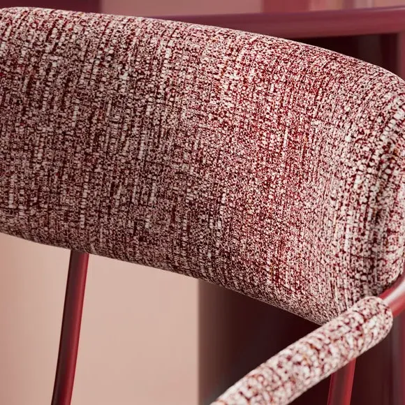 Office Chair with Two-Tone Design - Burgundy, Boucle