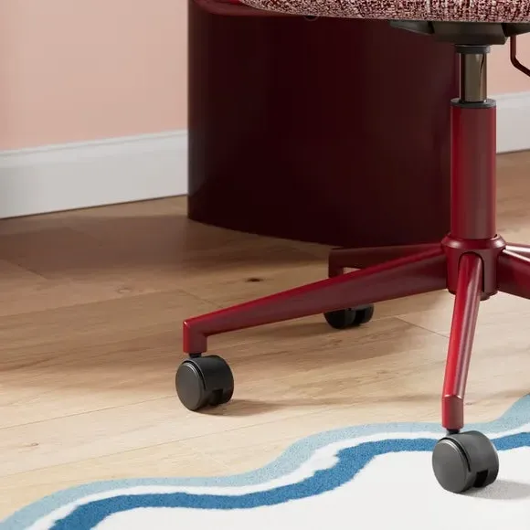 Office Chair with Two-Tone Design - Burgundy, Boucle