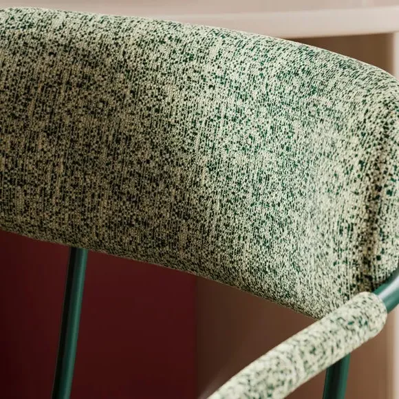 Office Chair with Two-Tone Design - Emerald, Boucle