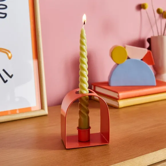 Oval Candlestick Holder - Orange image