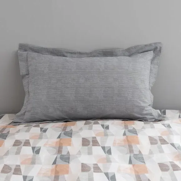 Oxford Pillowcase Geometric Print - Natural image