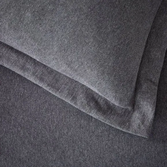 Oxford Pillowcase - Graphite, Cotton Jersey
