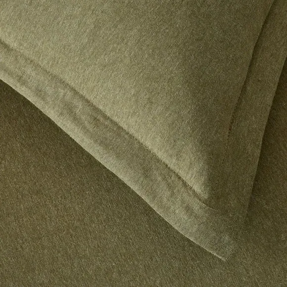 Oxford Pillowcase - Olive, Cotton Jersey