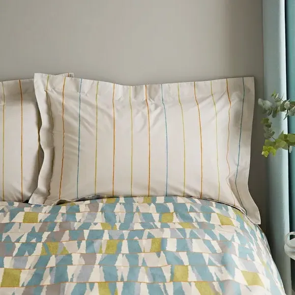 Oxford Pillowcase Reversible - Blue, Cotton