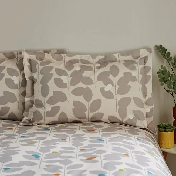 Oxford Pillowcase Reversible Design - Natural Cotton