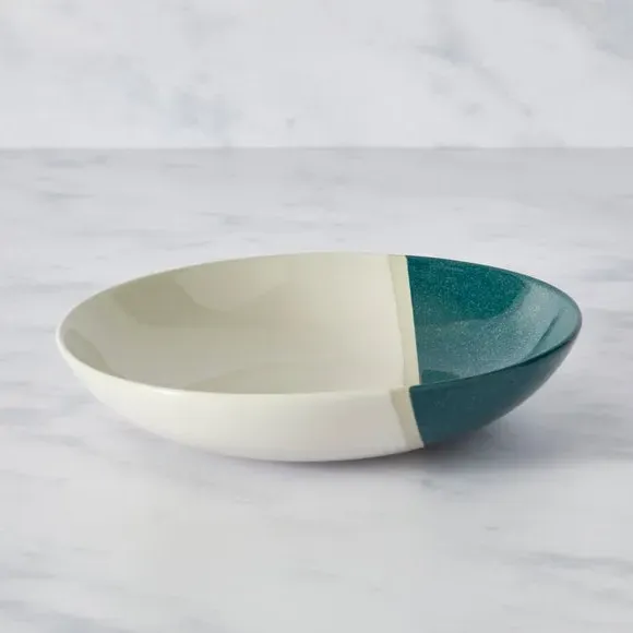 Pasta Bowl Two-Tone Dipped - Teal, Stoneware