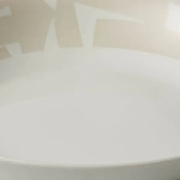 Pasta Bowl with Abstract Design - Natural