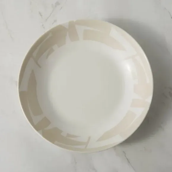Pasta Bowl with Abstract Design - Natural