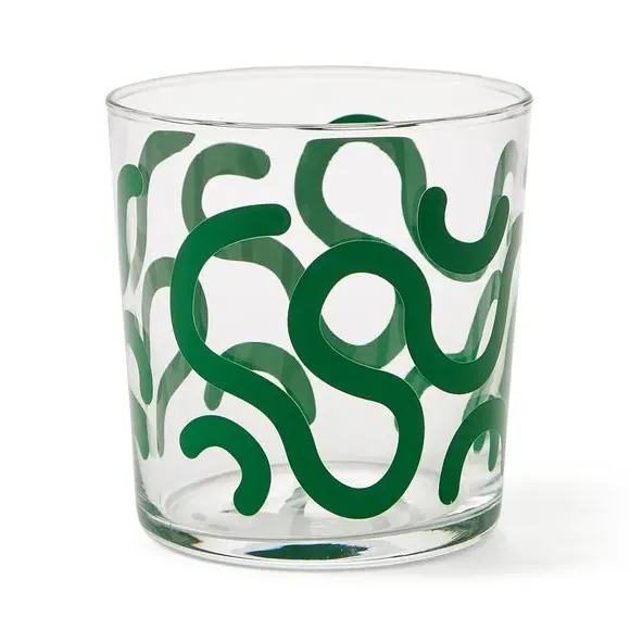 Patterned Tumbler Glass - Green